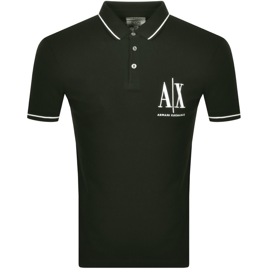Alternative Image for ProductArmani Exchange Tipped Logo Polo T Shirt Green1